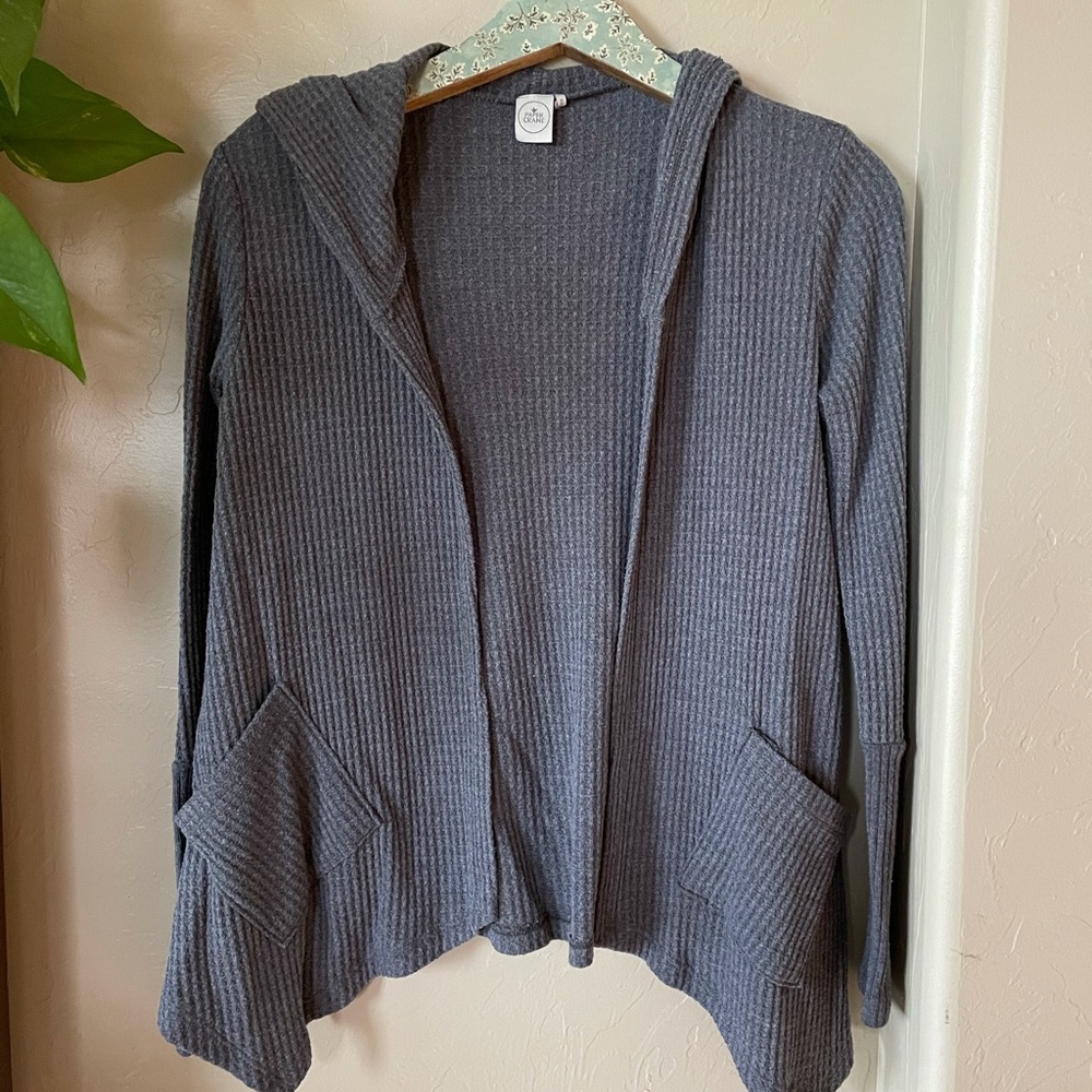 Paper Crane Hooded Open Cardigan